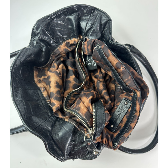 *Flawed* B Makowsky Leather Shoulder Bag Slouchy Hobo Satchel Belted Clip Purse - Picture 5 of 16